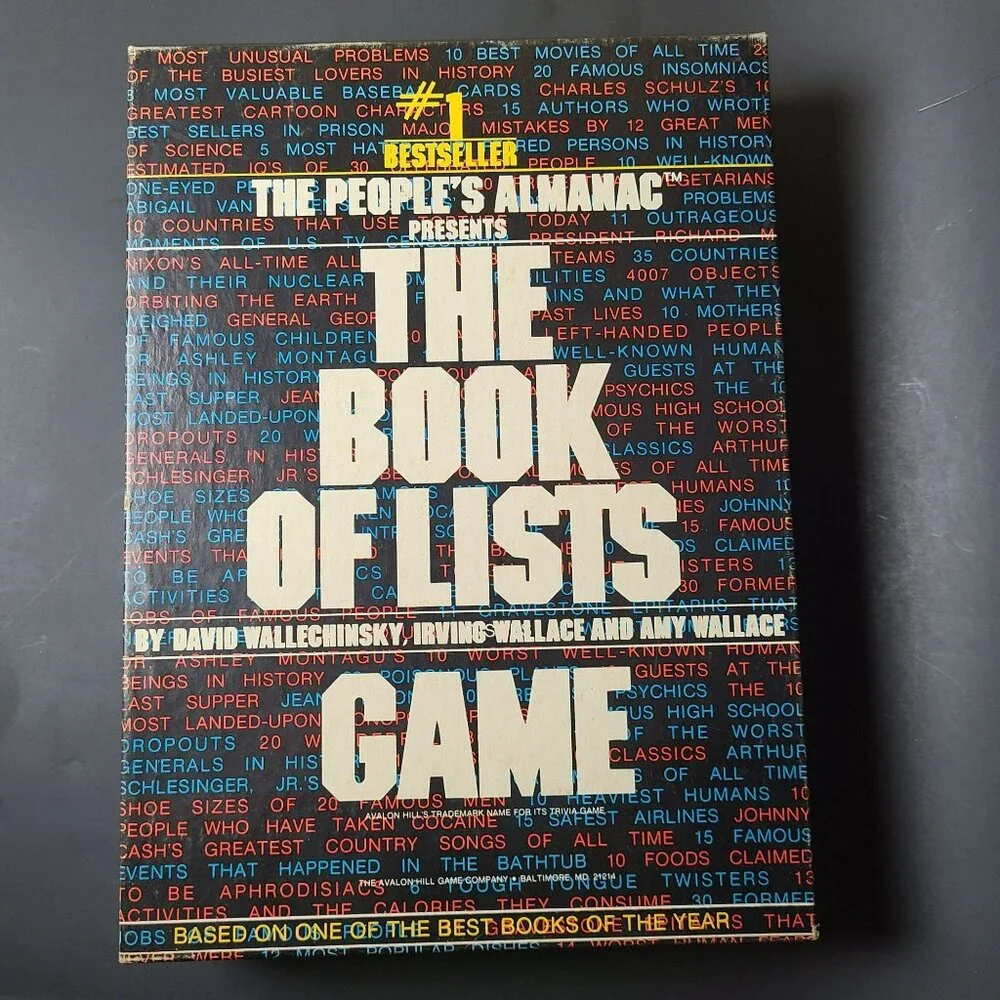Avalon Hill 1979 : The Book of Lists Game - Best Books of the Year (UNPUNCHED)